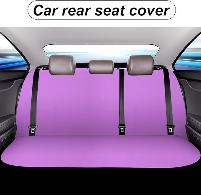 Men's Padded Rear Bench Car Seat Cover, Universal Fit Auto Soft Back Seat Cover, Dirt Proof Dog Car Back Seat Cover for Trucks SUV Compatible with Light Purple