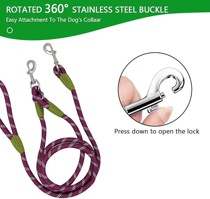 pawstrip Hands Free Dog Leash Crossbody Dog Running Leash Handsfree Pet Rope for Hiking Training Heavy Duty Reflective Pet Walking Belt (Purple)