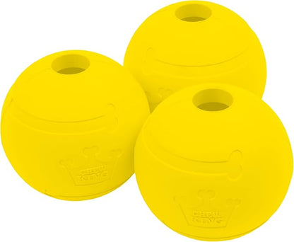 Chew King Flavored Rubber Ball Collection, 2.5 Inch Chicken Flavor Rubber Balls 3-Pk