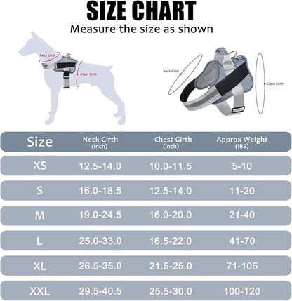 Bolux Dog Harness, No-Pull Reflective Dog Vest, Breathable Adjustable Pet Harness with Handle for Outdoor Walking - No More Pulling, Tugging or Choking (Blue, L)