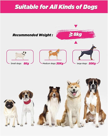 Hands Free Dog Leash, 8.2ft Multifunctional Crossbody Rope with Explosion-Proof Handle and Adjustable Training Hands Free Leash for Medium,Large Dogs Walking,Pink