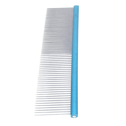 Greyhound Comb For Dogs, Metal Comb For Dogs Metal Dog Comb Cat Comb For Removing and Knots Dog Combs with Rounded Ends Grooming Tool For Long Short Haired Dog (Blue