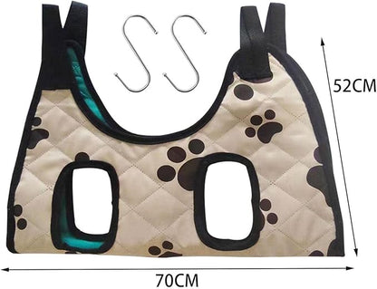 Pet Dog Grooming Hammock with Hanging Hook Cat Dog Restraint Bag Puppy Holder Cat Grooming Hammock Helper for Bathing Trimming Ears Cleaning, L