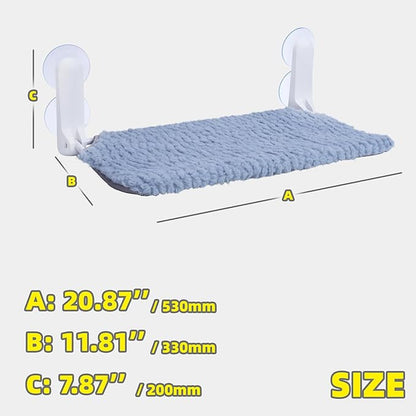 2PC Cat Window Perch, Easy Install Bracket, Portable Wall Hammock for Indoor Cat, Light Blue