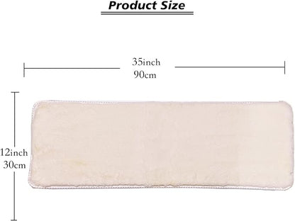 Soft Cat Window Sill Pet Pad Perch,Fluffy Windowsill Mat Pillow Seat Bed for Pet, Cat Cushion for Window Sill Pet Window Mat (Beige, 12"x35")