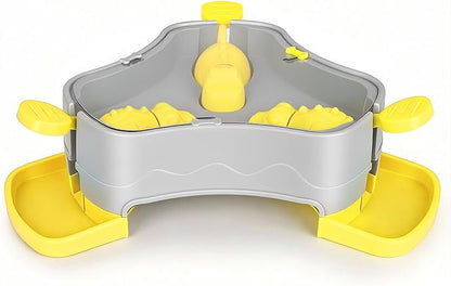Dog Puzzle Toy, 3-in-1 Interactive Dog Puzzle Toys Press-Type Dog Treat Dispenser Toy Dog Enrichment Toy No-Slip Dog Slow Feeder Interactive Brain Training Toy for Smart Dog Cat, Yellow