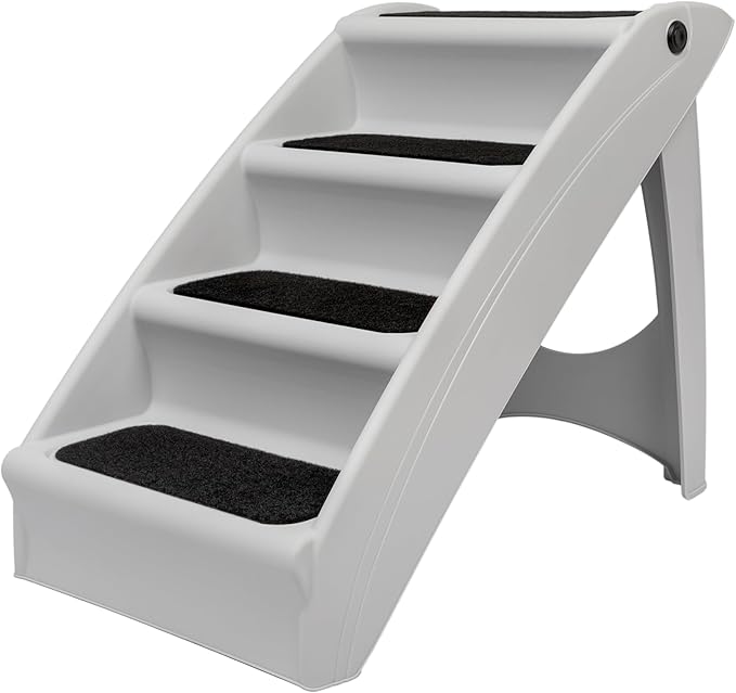 PetSafe CozyUp Folding Dog Stairs, Portable Indoor/Outdoor Pet Steps for Bed & Couch, Grey, 25 Inch