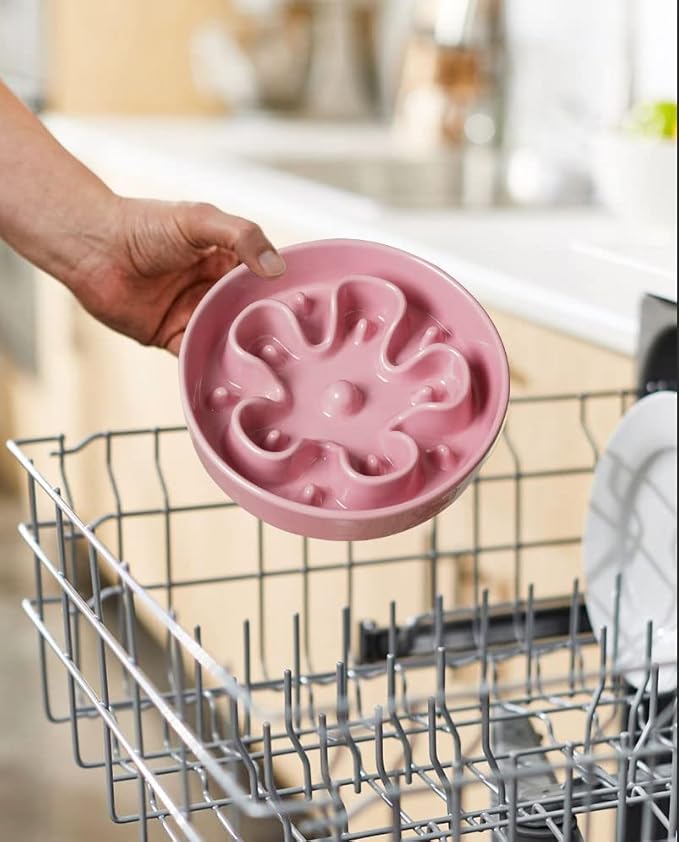 LE TAUCI Dog Bowl Slow Feeder Ceramic, 1.5 Cups Slow Feeding Dog Bowl Small Medium Breed, Puppy Slow Feeder Bow for Fast Eaters, Dog Dishes to Slow Down Eating, Puzzle Dog Food Bowl