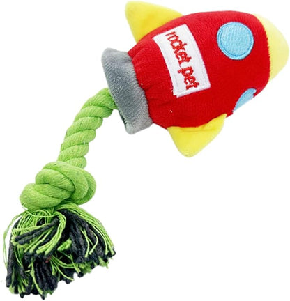 Dog Rope Toy for Aggressive Chewers - Puppy Teeth Grinding Toy Rocket, Dog Rope Toy, Puppy Interactive Rope Toy for Added Chewing Fun for Small Breeds and Puppies