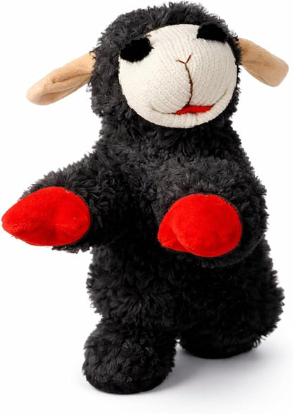 Multipet Lamb Chop | Lamb Chop Dog Toy | Small Dog Toy Lamb Chop Squeaker Toy | Officially Licensed (Black, 10")