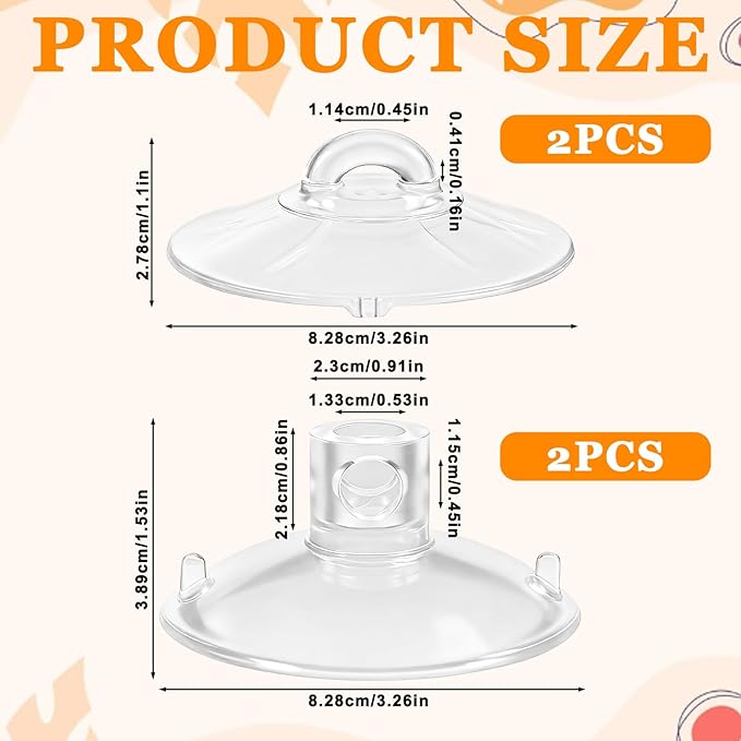 4 PCS Cat Window Perch Suction Cup Strong Cat Window Bed Seat Replacement Suction Cup Perch Powerful Cats Windows Bed Replacement Suckers for Hammock Hanging Pet Supplies Indoors,2 Styles