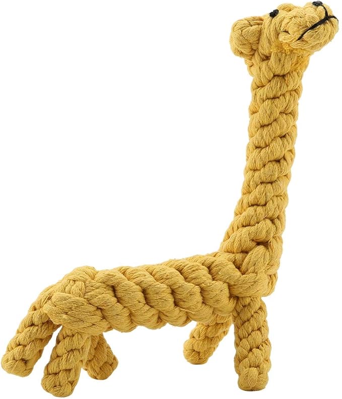 Dog Rope Toy - Cotton Rope Knot Puppy, Pet Puppy Dog Cotton Rope Chew Toys for Teeth Cleaning, Giraffe Design