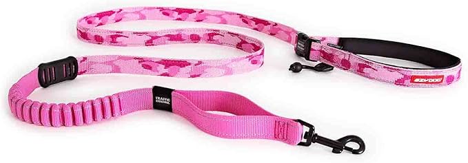 EzyDog Road Runner Hands Free Dog Leash – Waist Leash for Dog Walking, Jogging and Running with Zero Shock Bungee, Reflective Stitching, and Adjustable Waist (Pink Camo)