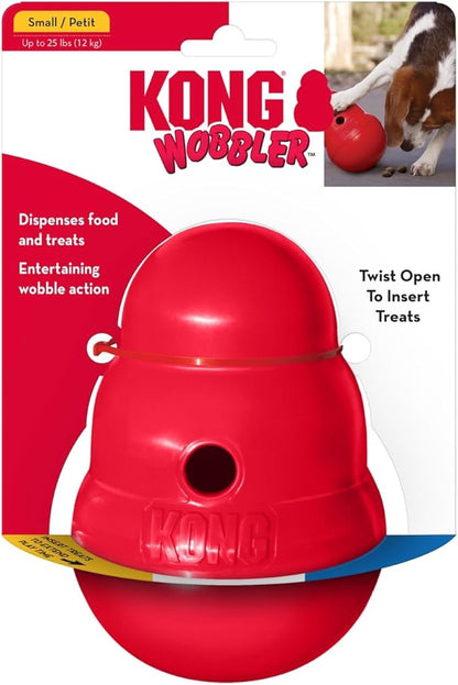 KONG Wobbler - Interactive Dog Toy for Treat Dispensing - Dog Slow Feeder for Healthy Eating - for Medium/Small Dogs