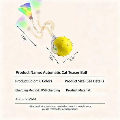 Interactive Cat Toys for Indoor Cats with 3 Tails,Automatic Moving Kitten Toys,Cat Toys for Bored Indoor Adult Cats,Smart Rechargeable Cat Enrichment Toys for Cats to Keep Them Busy, Pet Toy Cat Ball