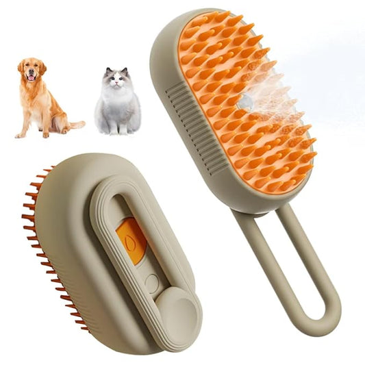 Cat Steam Brush for Shedding, 4-in-1 Steam Brush for Cats and Dogs, Spray Hair Removal Comb, Pet Brush for Cleaning Comb, Hair Removal, Massage, Grooming