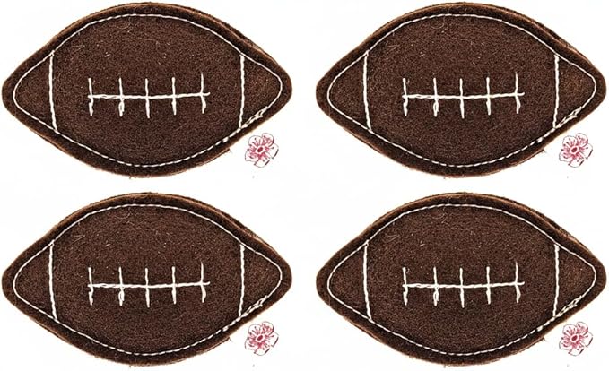 Catnip Toy – Football Shape, Organic Catnip, 100% Wool Felt, Grown & Made in The USA - Football, 4 Pack
