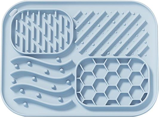 Non-Slip Silicone Mat, Puzzle Feeding Tray for Pets, Medium Size Treat Enrichment Tool, Suction Base Food Puzzle Detail, Dog Cat Feeding Category Accessory, Interactive Pad