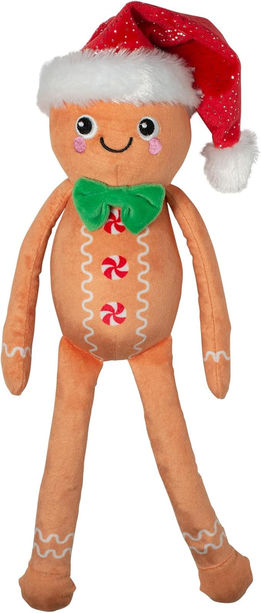 Fringe Studio Pet Toy, Seasons Eatings! Gingerbread Santa Plush Dog Toy, PetShop Collection (314468)