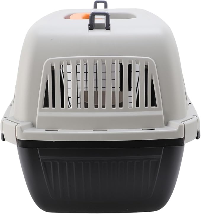 Zunate Plastic Pet Carrier, Easy to Assemble with Ample Space and Excellent Ventilation, Portable Dog Carrier for Travel and Outdoor Use, Black (Black)