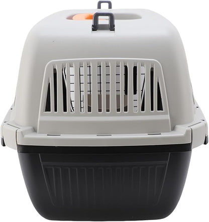 Zunate Plastic Pet Carrier, Easy to Assemble with Ample Space and Excellent Ventilation, Portable Dog Carrier for Travel and Outdoor Use, Black (Black)