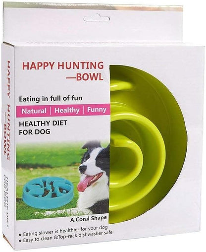 WenYing Slow Feeder Puzzle Dog Bowls, Interactive Bloat Stop Busy Bowl, Food Water Fun Feeding, Non-Slip Anti Choke Healthy Diet Bowls (Green 2)