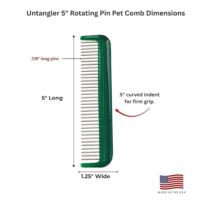 Pet Comb (5", Forest Green)