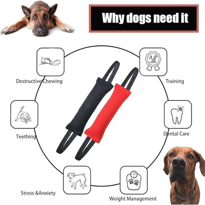 2 Pack Tug of War Dog Toy, Interactive Dog Toys, Pet Tough Jute Bite Pillow with 2 Handles, Dogs Interactive Toy, Dogs Training Toys for Small and Medium