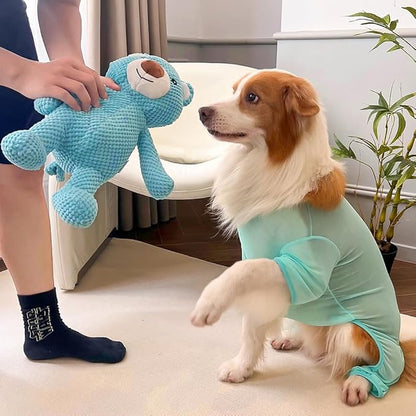 Blue Bear Squeaky Plush Toy for Dogs and Cats - Durable Chew-Resistant Interactive Toy for Large BRE