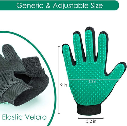 Pet Hair Removal Glove with 255 Silicone Tips for Dogs & Cats, Right Green - Image 7