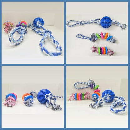 3-Pack TPR Rope Dog Toys Set – Durable Chew Toys for Small & Medium Dogs, Interactive Tug of War Dog Toy Set