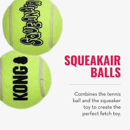 KONG Cozie Ali Alligator & SqueakAir Balls (3 Pack) - Dog Fetch & Chew Toys for Fun - Soft Toy Alligator for Indoor Play - Durable Dog Toy Balls for Outdoor Play - for Small Dogs