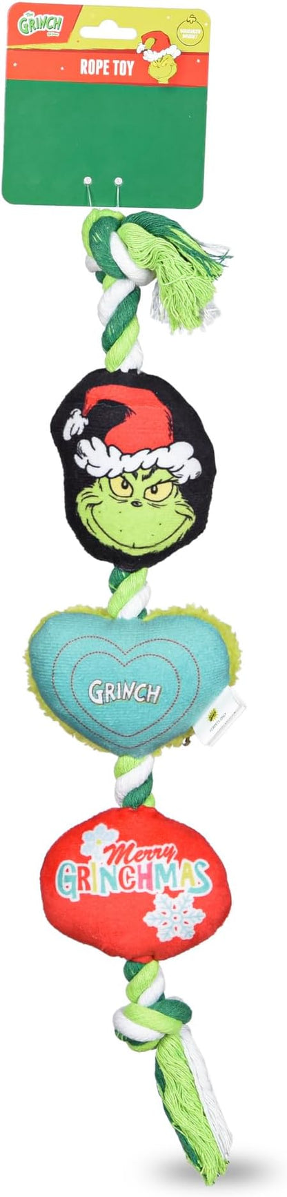 Dr. Seuss for Pets How The Grinch Stole Christmas 14'' Grinch Rope Toy for Dogs | Squeaky Dog Toys,Rope Toys,Holiday Toys for Dogs,Pet Stocking Gifts The Grinch (FF23498-23/12)