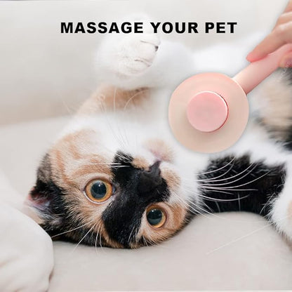 Cat Brush, Gentle Self Cleaning Pet Brush with Release Button for Cats and Dogs, Easy to Remove Loose Hair Daily Grooming Tool During Shedding Season