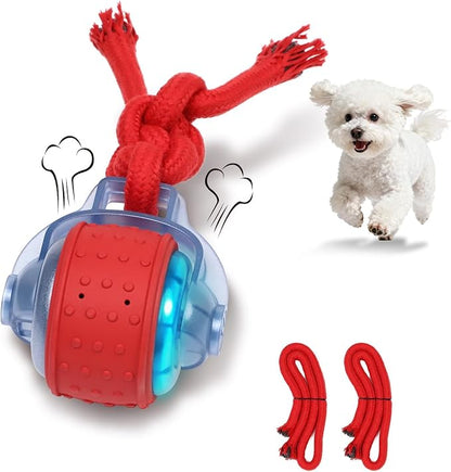 Interactive Dog Toy, Electric Dog Toy with Random Movement Trajectory and Rope Design, Rechargeable Dog Ball Suitable for Puppy