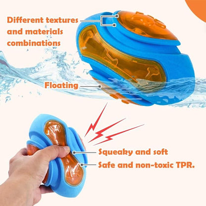 Dog Squeaky Pool Toys, Floating Interactive Fetch & Play for Beach, TPR