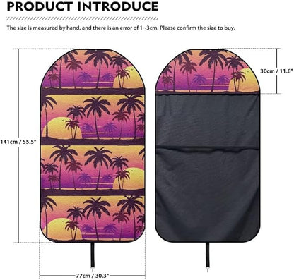 Coldinair Palm Tree Sunset Towel Seat Covers for Cars,SUVs,Trucks,Waterproof Sweating Car Front Seats Protector Cover for Workout,Gym,Beach,Universal Auto Interior Accessories for Women Men