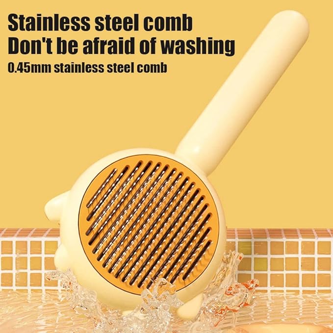 Magic Pet Comb, 2023 New Pet Hair Cleaner Brush, Cat Grooming Brush Long or Short Hair Cats Dogs Pet Massage Brushes, Self Cleaning Slicker Comb for Kitten Removes Tangles Loose Fur (2Pcs#B)