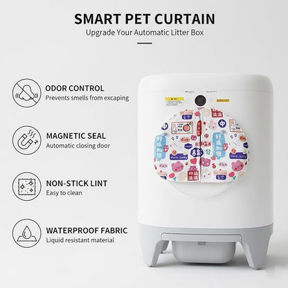 Curtain for Self Cleaning Cat Litter Box,Reduces Cat Litter Bounce, Stops Odors from The Litter Box Self Cleaning (Red)