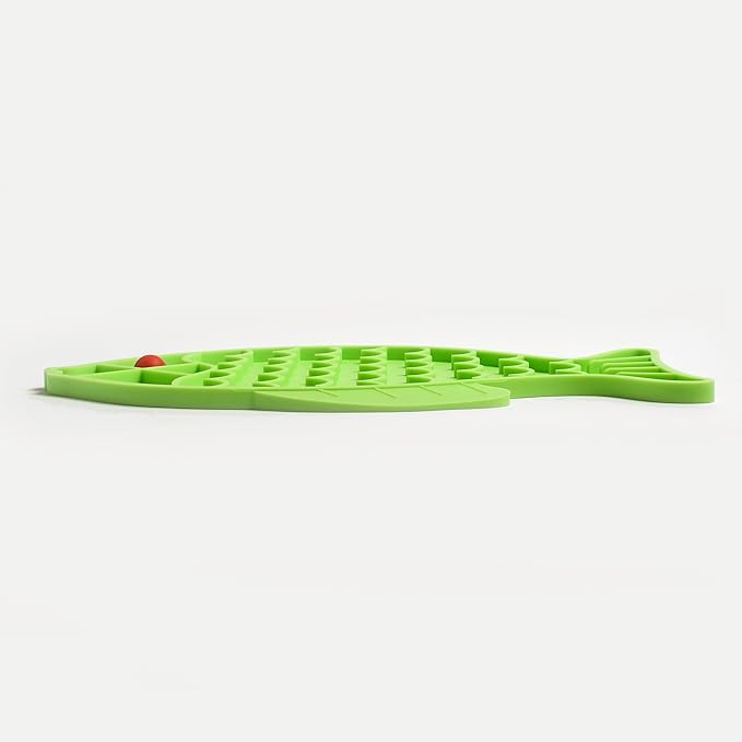 Cat Fish Shape Silicone Slow Feed Lick Mat, Mental Stimulation and Anxiety Relief