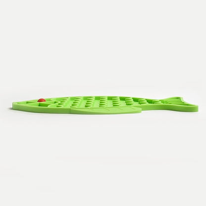Cat Fish Shape Silicone Slow Feed Lick Mat, Mental Stimulation and Anxiety Relief