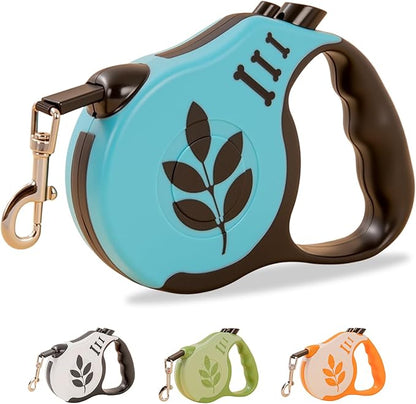 Retractable Dog Leash with Non-Slip Handle, 16 FT Automatic Telescopic Tractor with Atuo Locking Botton，Durable Pet Tape for Small and Medium-Sized Dogs Blue