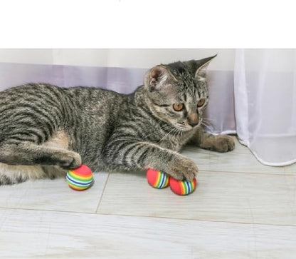 12PCS Foam Balls for Cats, Colorful Rainbow Cat Toy Sponge Balls Soft Pet Toy