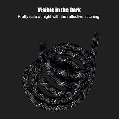 Hands Free Dog Leash(8.5ft), 8 in 1 Multifunction Nylon Double Leash for Dogs,1.2cm Adjustable Waist with Reflective Stitching for Training -Grey