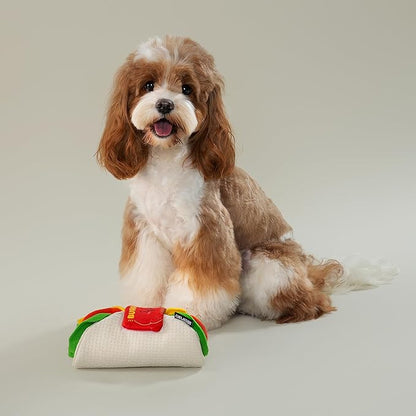 CHEWFFON Burrito Dog Toy, Enrichment Crinkle Treat Puzzle Toys, Interactive Nose Work Toy for Boredom and Stimulating, Durable & Pet-Safe Dog Toys, Snuffle Game for All Breeds