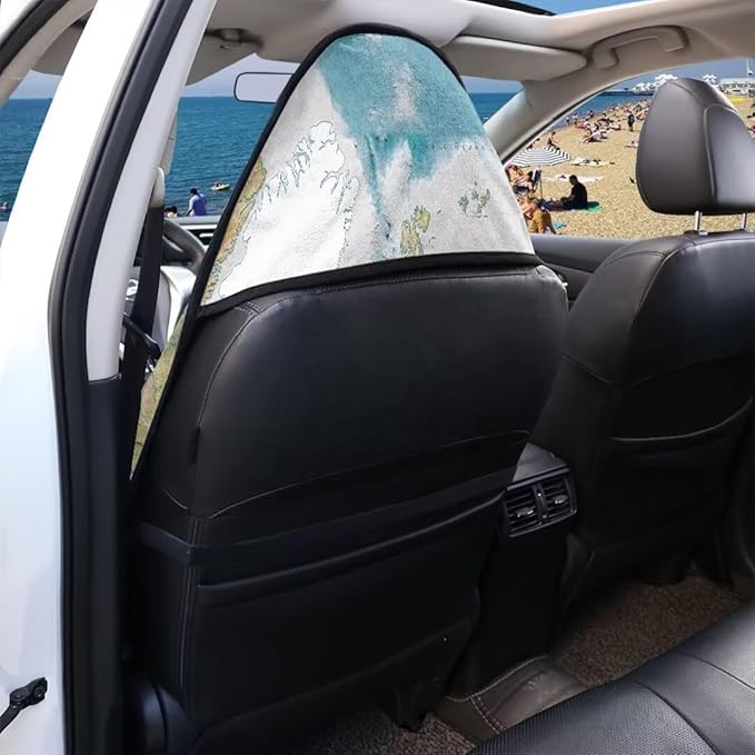 Coldinair World Map Towel Seat Covers for Cars,SUVs,Trucks,Waterproof Sweating Car Front Seat Protector Cover Universal Fit