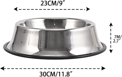 2Packs Stainless Steel Dog Bowl with Anti-Skid Rubber Base for Small/Medium/Large Pet, Perfect Dish, Pets Feeder Bowl and Water Bowl Perfect Choice for Dog Puppy Cat and Kitten (40oz)