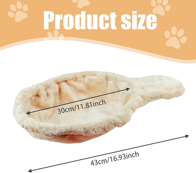 Cat Tree Replacement Parts Cat Hammock 17in Dia. Spoon-Shape Large Tree Hammock Soft Scratch-Proof Replacement Parts Washable Easy to Install Attachments Beige