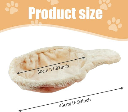 Cat Tree Replacement Parts Cat Hammock 17in Dia. Spoon-Shape Large Tree Hammock Soft Scratch-Proof Replacement Parts Washable Easy to Install Attachments Beige