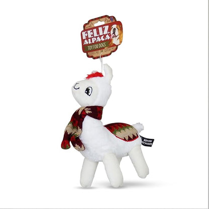 Bow Wow Pet Feliz Alpaca with Scarf Plush Squeaky Dog Toy